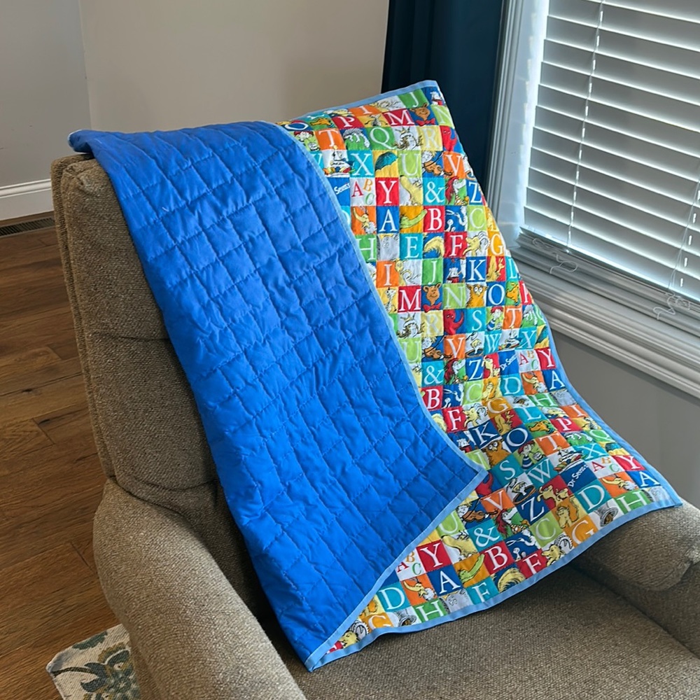 Hand-quilted Dr.Seuss ABC Baby Blanket